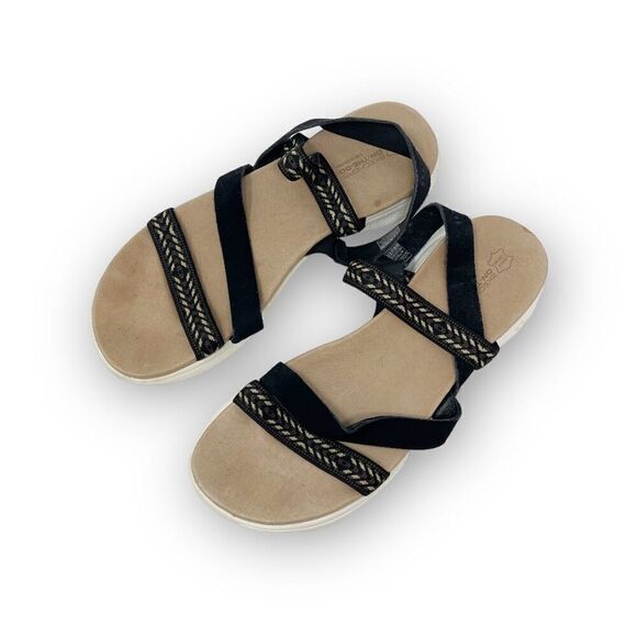 Skechers Black Open Toe Sling Back Sandals Women’s Size 11 - Picture 1 of 10